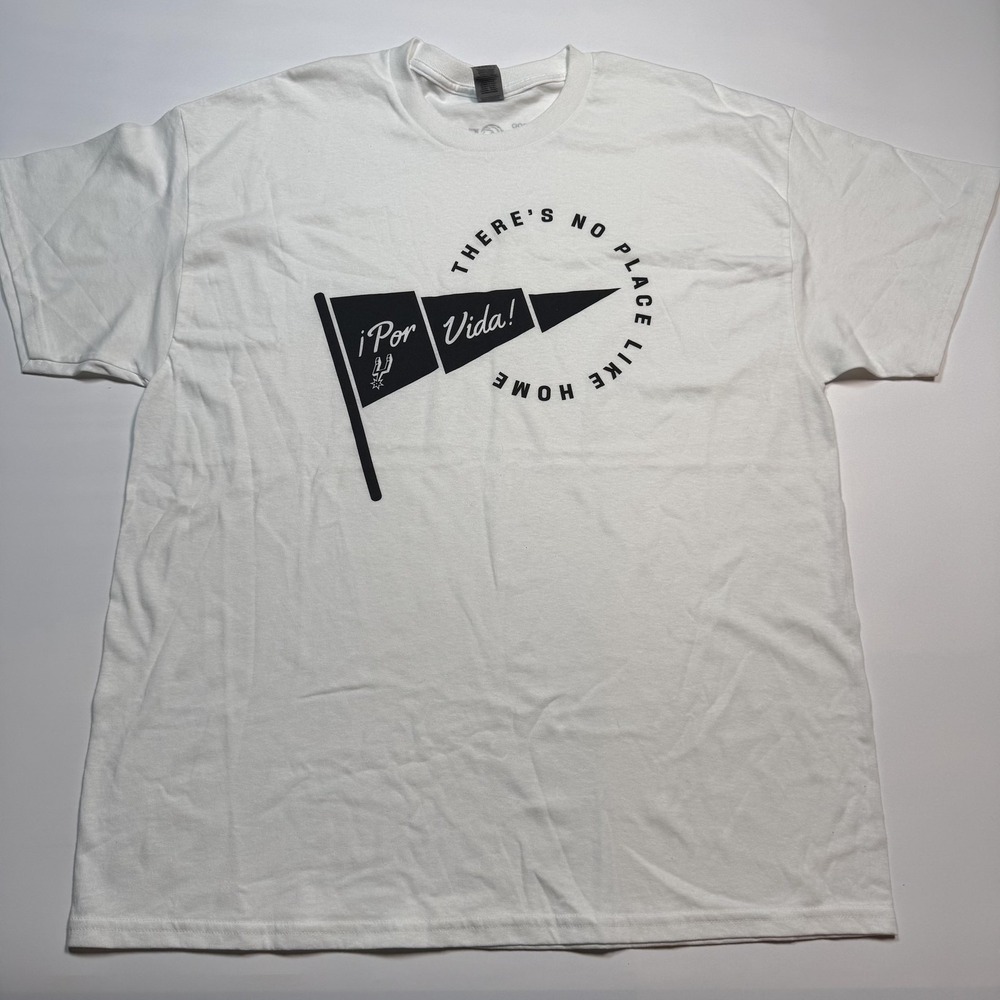 San‎ Antonio Spurs Shirt Mens XL White Por Vida Home Tee Gildan New Promo